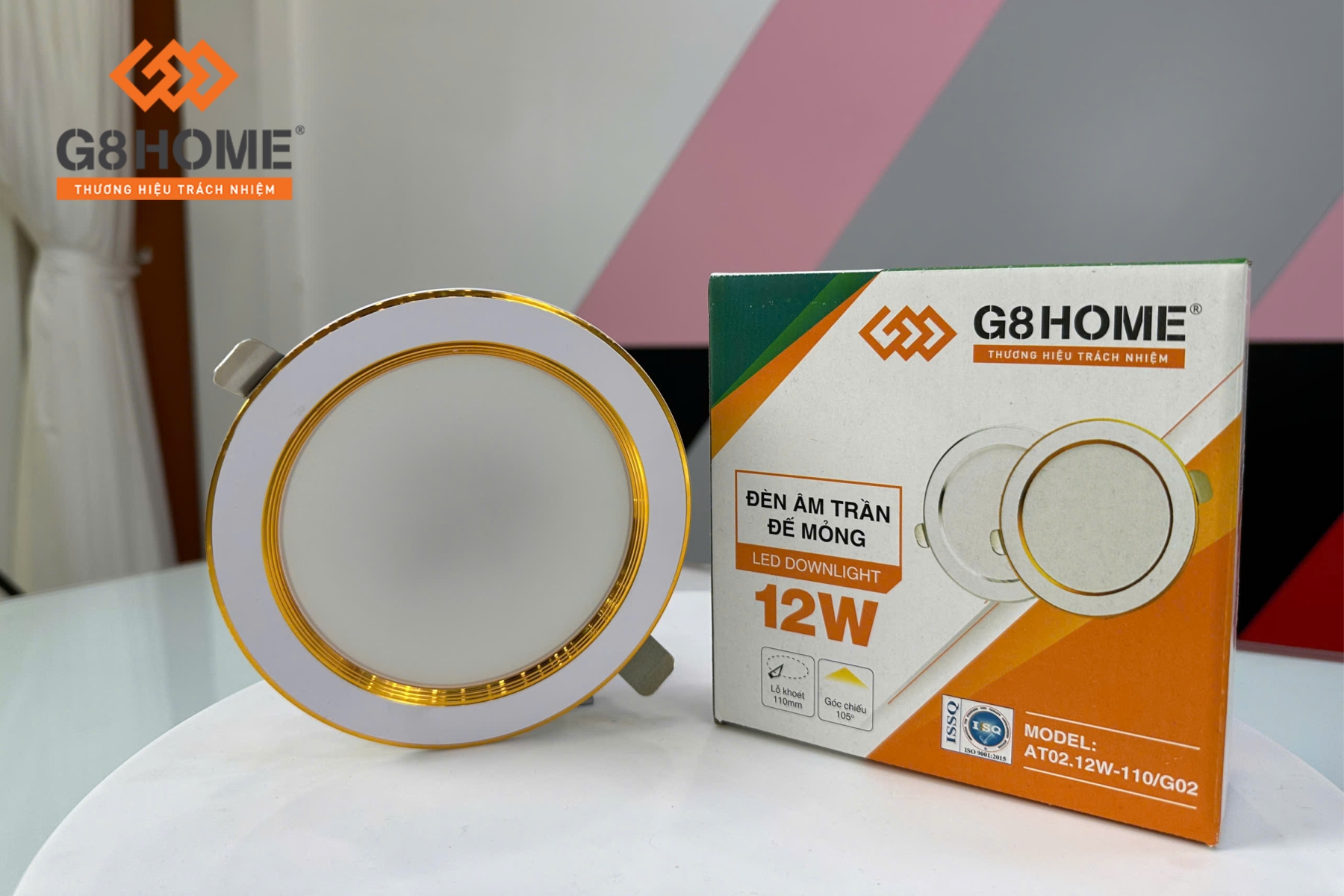 12W អំពូលពិដានមូលដ្ឋានស្តើង ប្តូរពណ៌ពន្លឺ (LI BIGD)