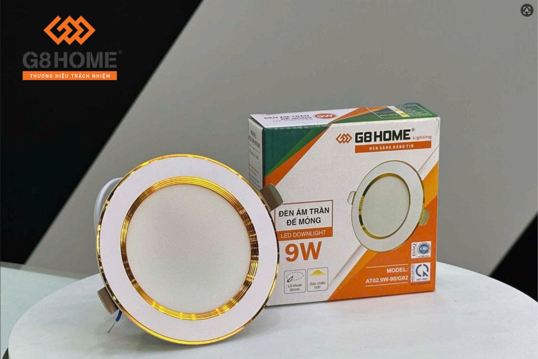 ĐÈN ÂM TRẦN ĐẾ MỎNG 9W ÁNH SÁNG TRẮNG